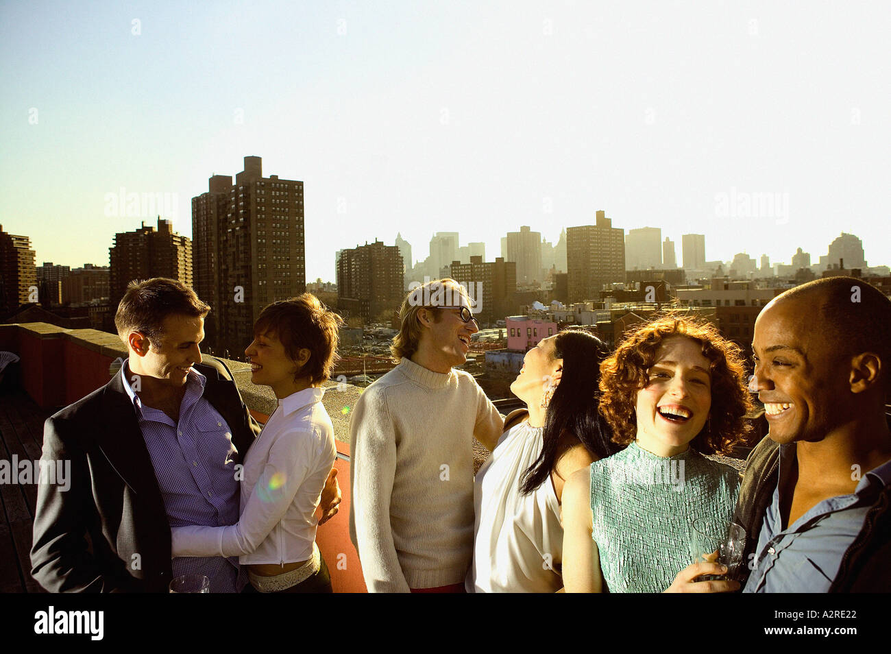 Groupe de jeunes couples Banque D'Images