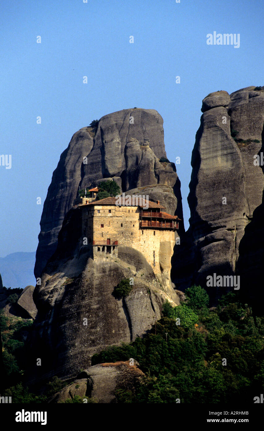 Meteora Kalabaka Grèce Monastère Rousanou Banque D'Images