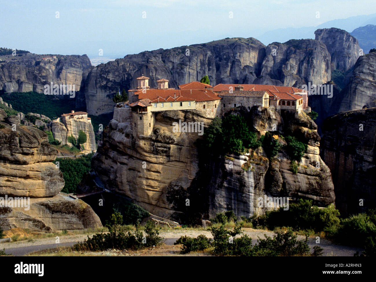 Monastère Vaarlam Monastères des Météores Macédoine Grèce Banque D'Images