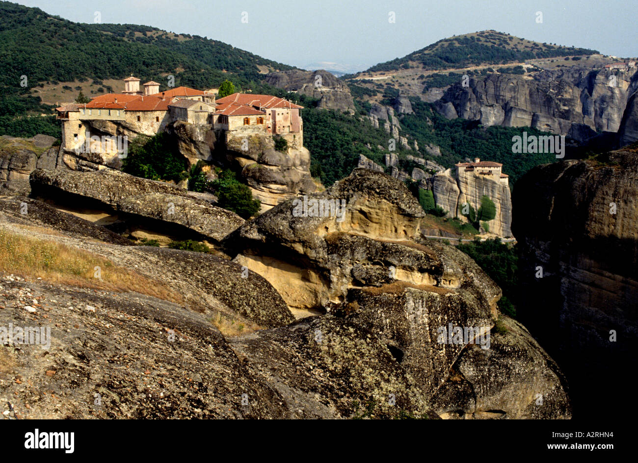 Monastère Vaarlam Monastères des Météores Macédoine Grèce Banque D'Images