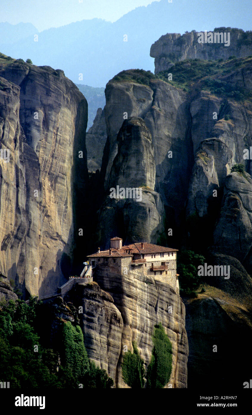 Meteora Kalabaka Grèce Monastère Rousanou Banque D'Images