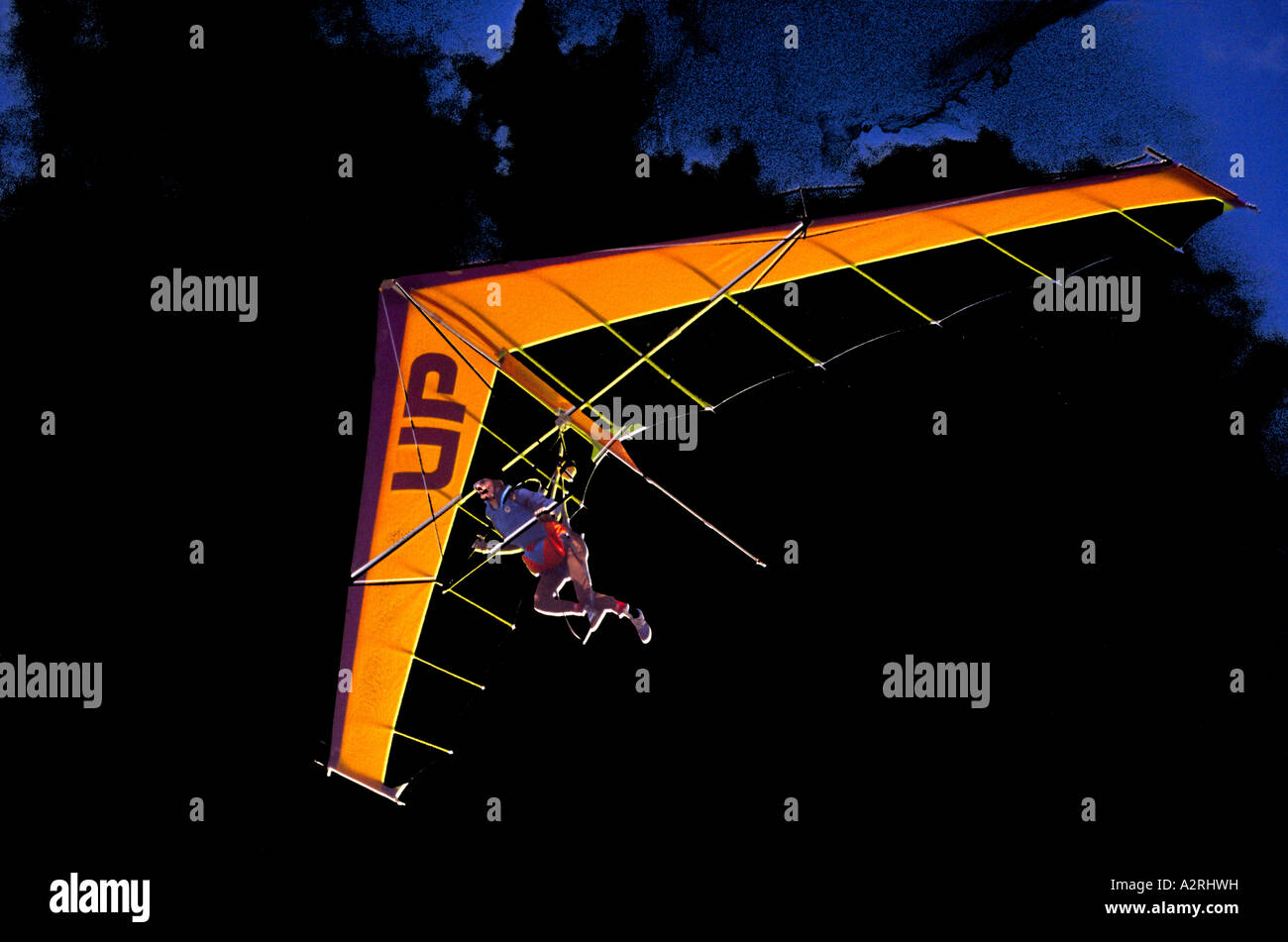 Droit d'expérimentation en vol parapente deltaplane Banque D'Images