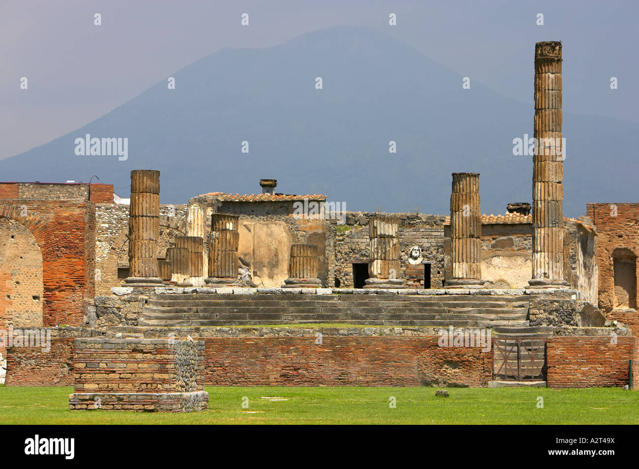 Tusacany avec ruines de Pompéi Italie versuvius en arrière-plan Banque D'Images