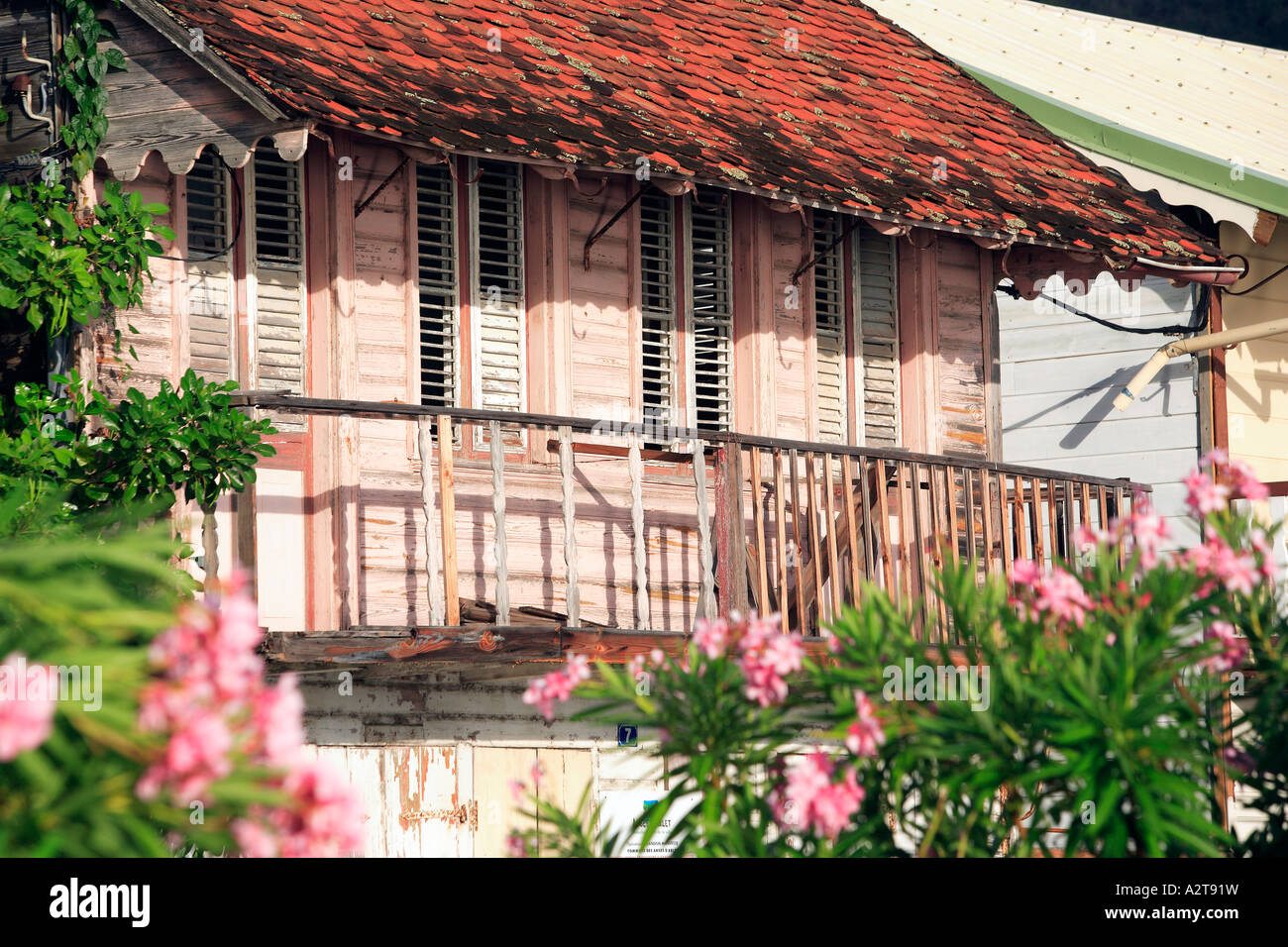 La France, la Martinique, une maison coloniale Banque D'Images