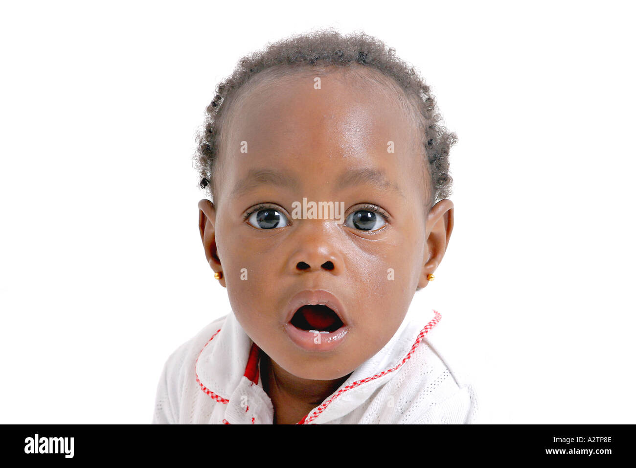 Bebe Fille Noire A La Surprise Photo Stock Alamy