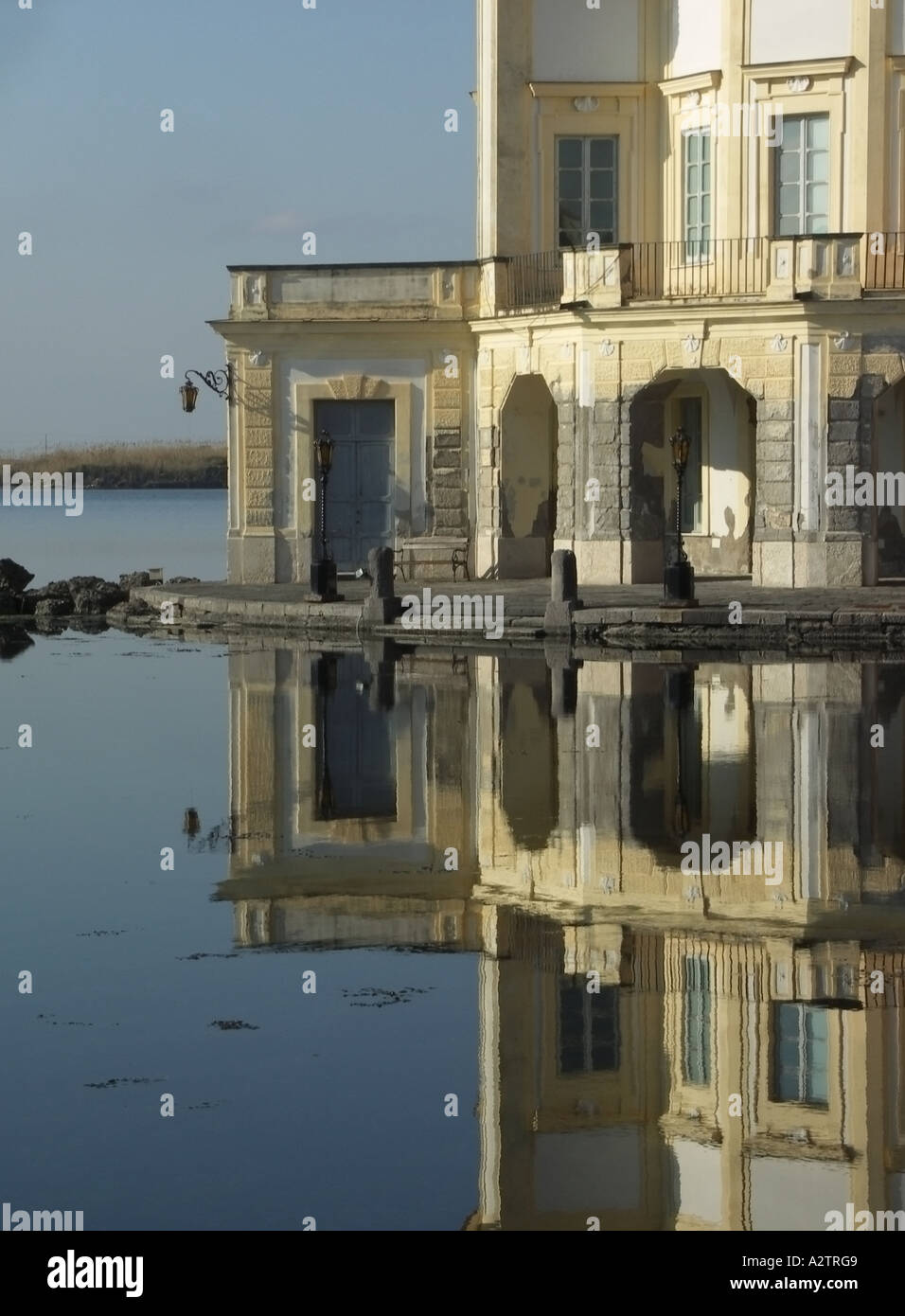 Fusaro - Maison pour la chasse - sur le lac Fusaro - Architecture par Luigi Vanvitelli - royal casina Ostrichina Bacoli, Pozzuoli, Banque D'Images