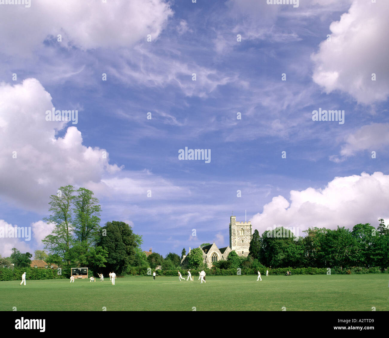 Fr - Royal Berkshire : Cricket à Bray Village Green Banque D'Images