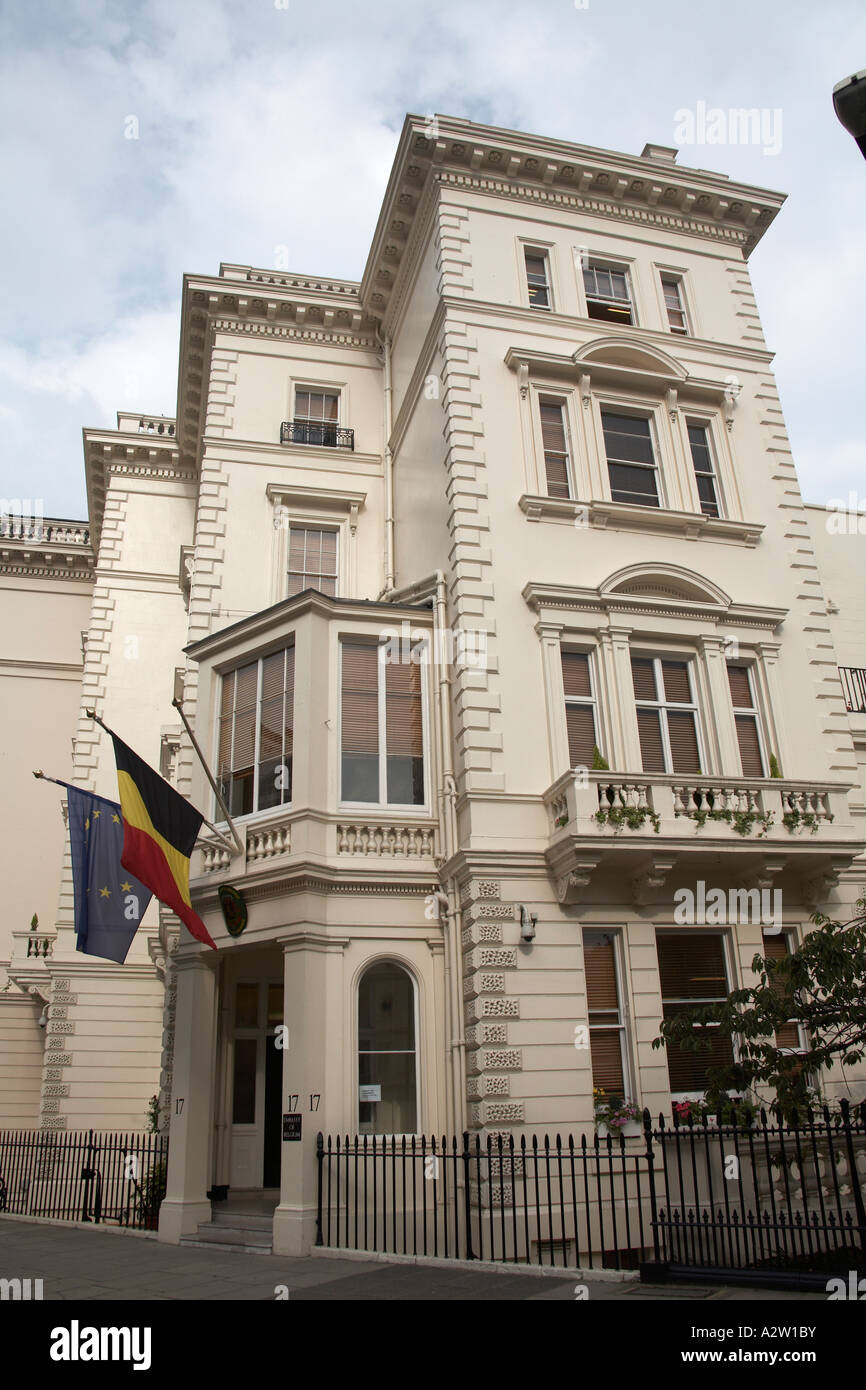 Ambassade de Belgique bâtiment victorien en stuc dans Belgravia London SW1  Angleterre Photo Stock - Alamy