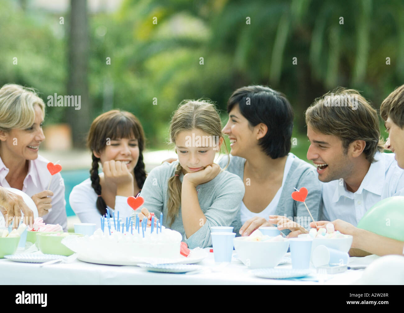 Fête d'anniversaire en plein air Banque D'Images