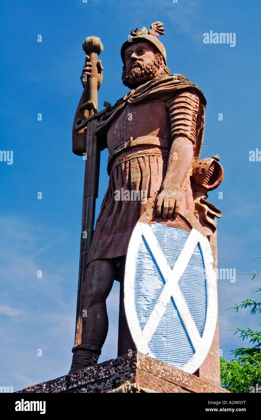 Statue de William Wallace dans la région des Scottish Borders près de Roxburghshire Dryburgh Banque D'Images