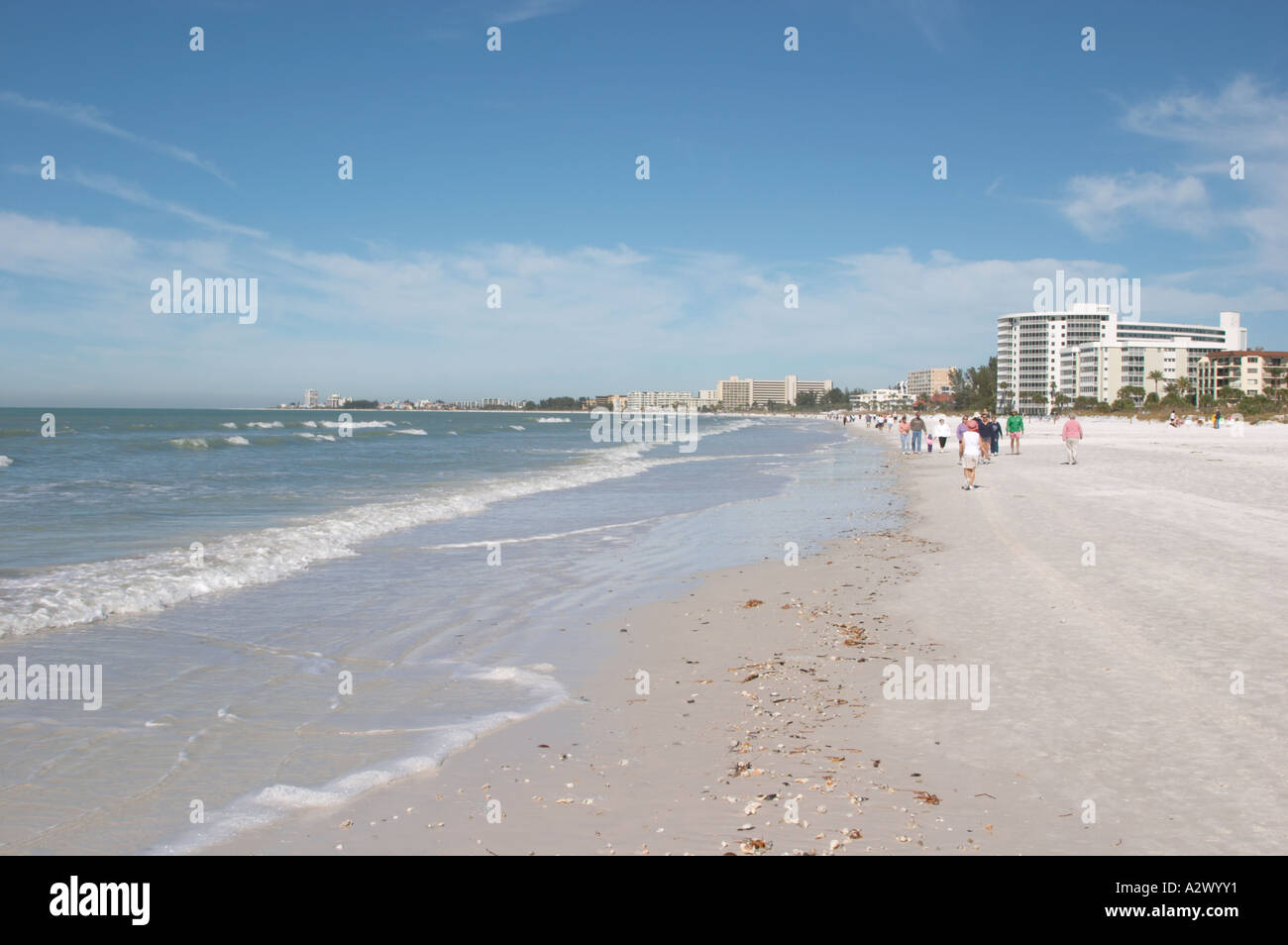 La plage CRESCENT SUR SIESTA KEY SUR LE GOLFE DU MEXIQUE EN FLORIDE du Sud-Ouest Banque D'Images La plage CRESCENT SUR SIESTA KEY SUR LE GOLFE DU MEXIQUE EN FLORIDE du Sud-Ouest Banque D'Images