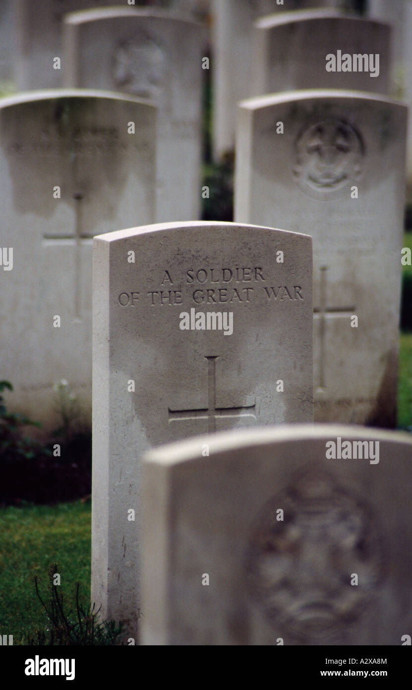 Tombe d'un soldat britannique de la première guerre mondiale Banque D'Images