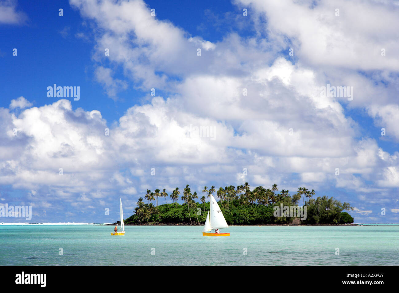 Taakoka Motu de Muri Beach Rarotonga iles Cook Banque D'Images