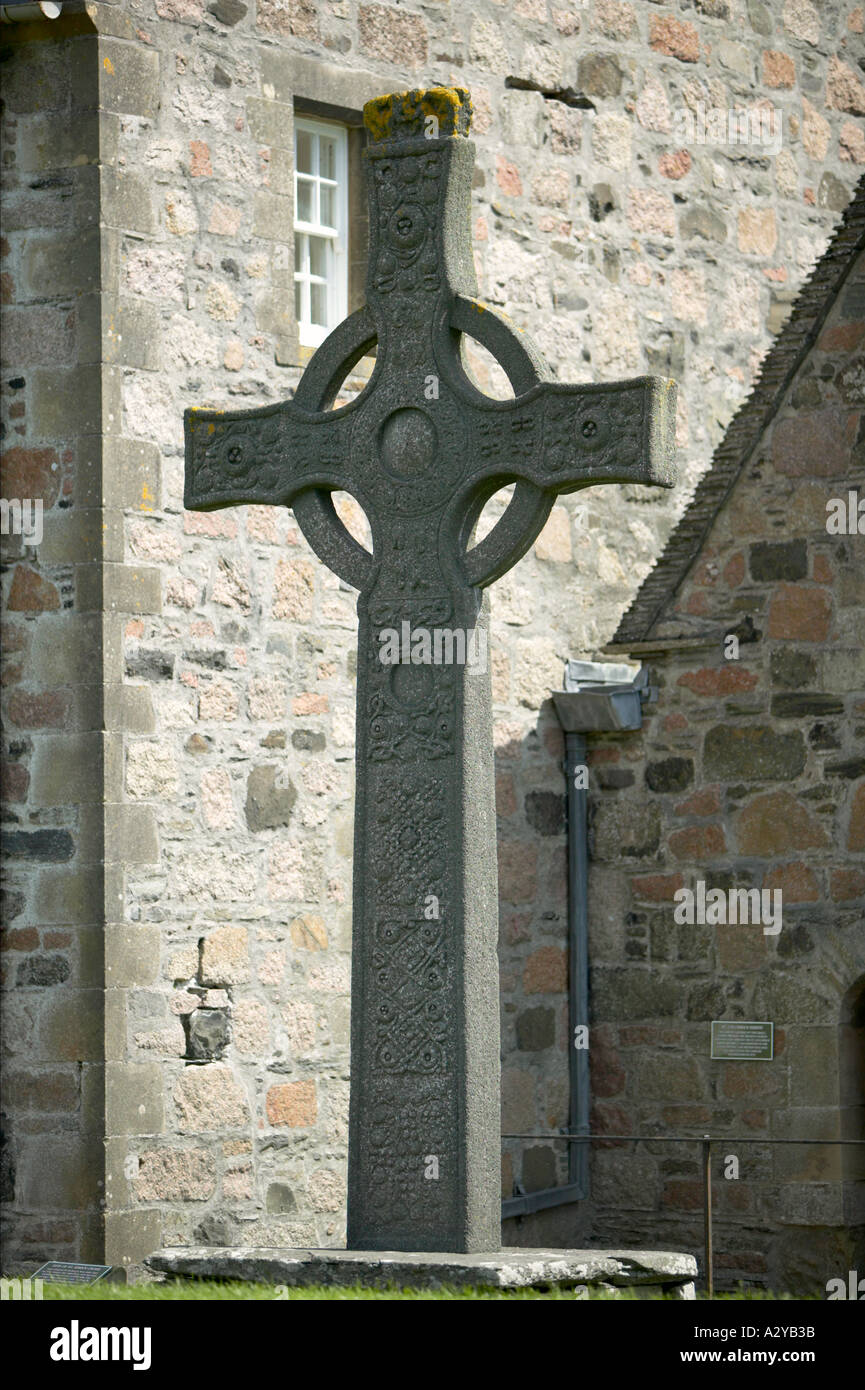Croix de St Johns, l'abbaye d'Iona, Ecosse Banque D'Images