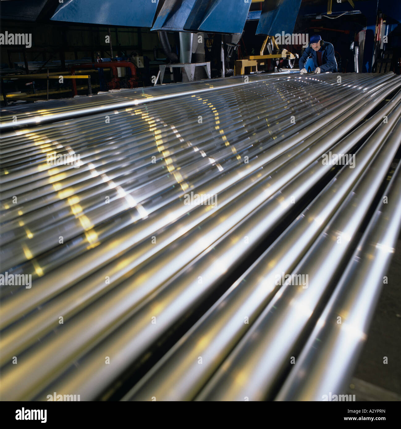 Fabrication de profilés aluminium pour l'industrie de l'aéronautique, Royaume-Uni, Europe Banque D'Images