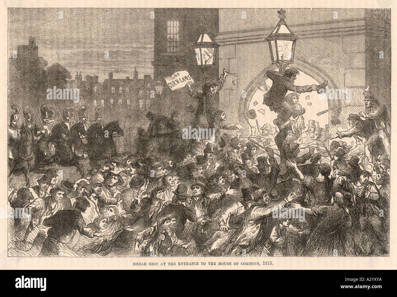Londres 1815 émeutes du pain Banque D'Images