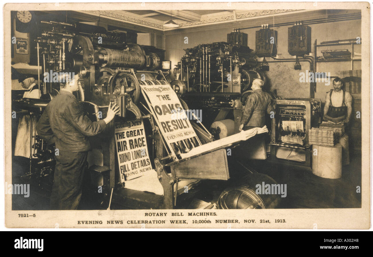 Appuyez sur les machines 1913 Banque D'Images