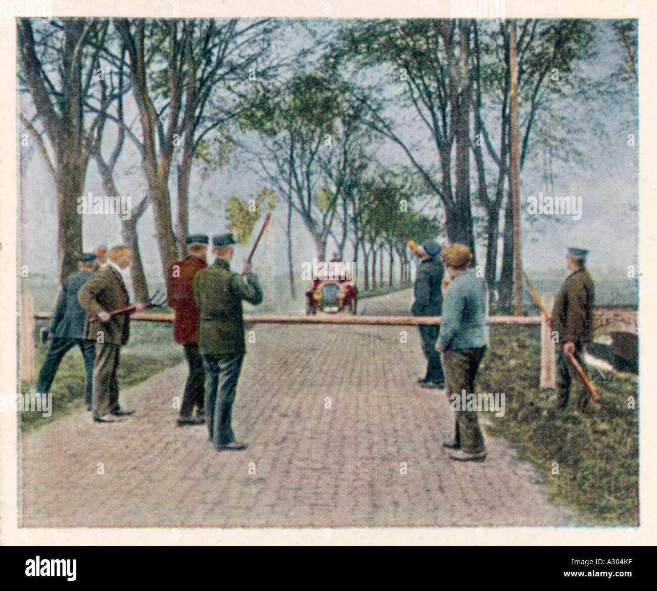 Road Block Allemagne 1921 Banque D'Images