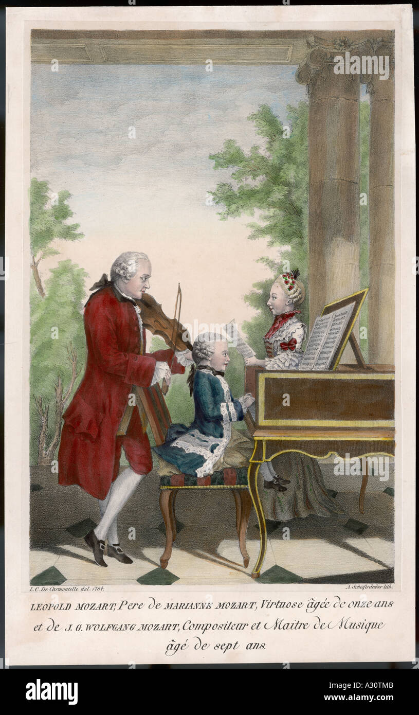 7 Mozart et de la famille Banque D'Images