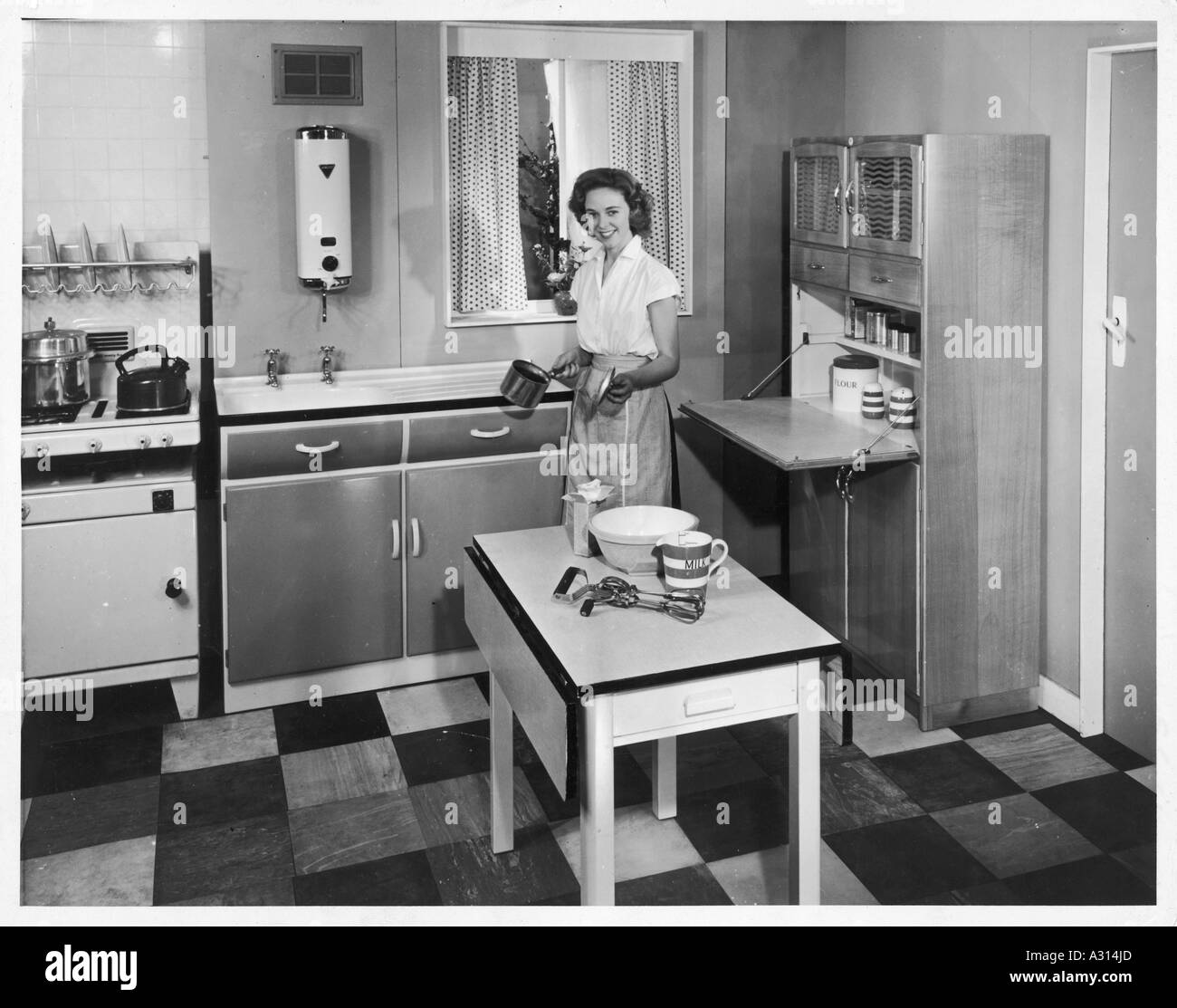 Les dernières années 1950 Cuisine Banque D'Images