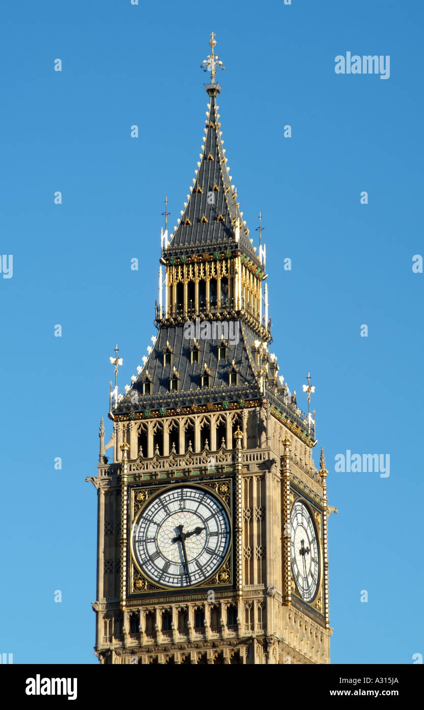 Big Ben clock tower St Stephens Chambres du Parlement Westminster Londres Angleterre Royaume-Uni UK Banque D'Images