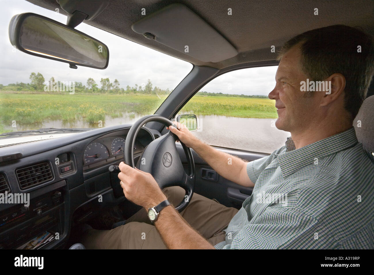 La conduite d'un 4x4 à proximité de Mombala (Mambala) Malawi Afrique Banque D'Images