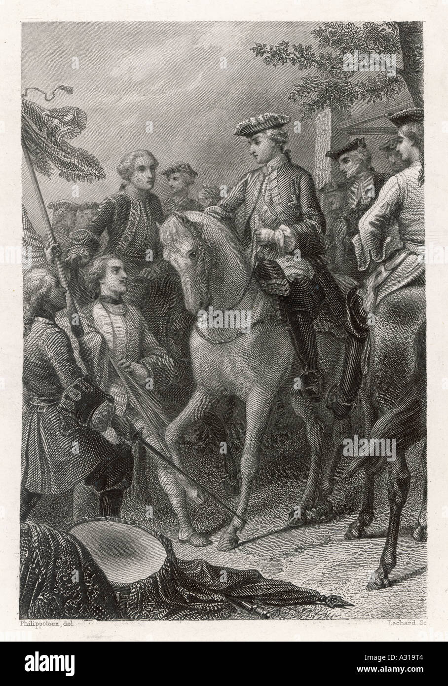 Louis XV à Fontenoy Banque D'Images