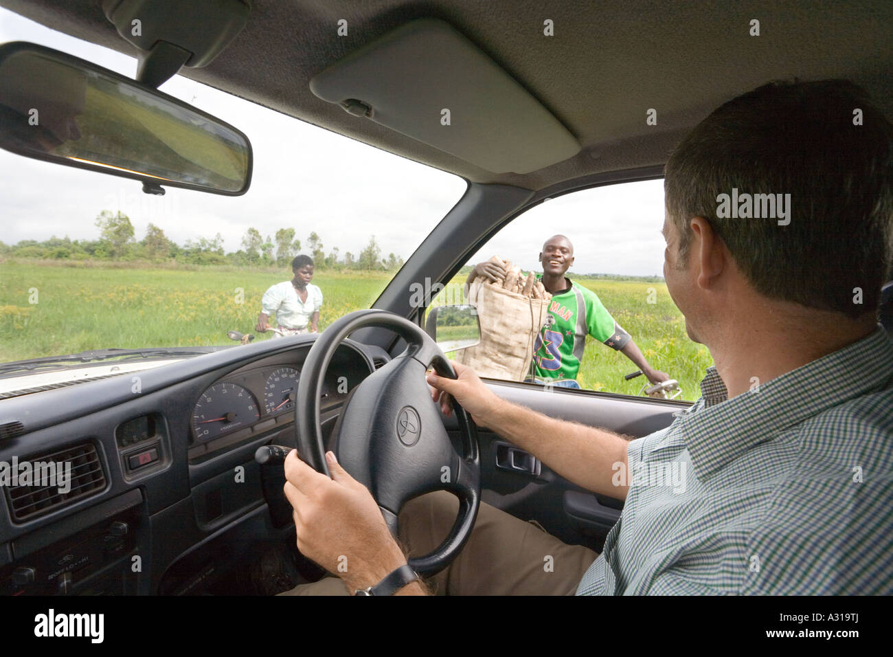 La conduite d'un 4x4 à proximité de Mombala (Mambala) Malawi Afrique Banque D'Images