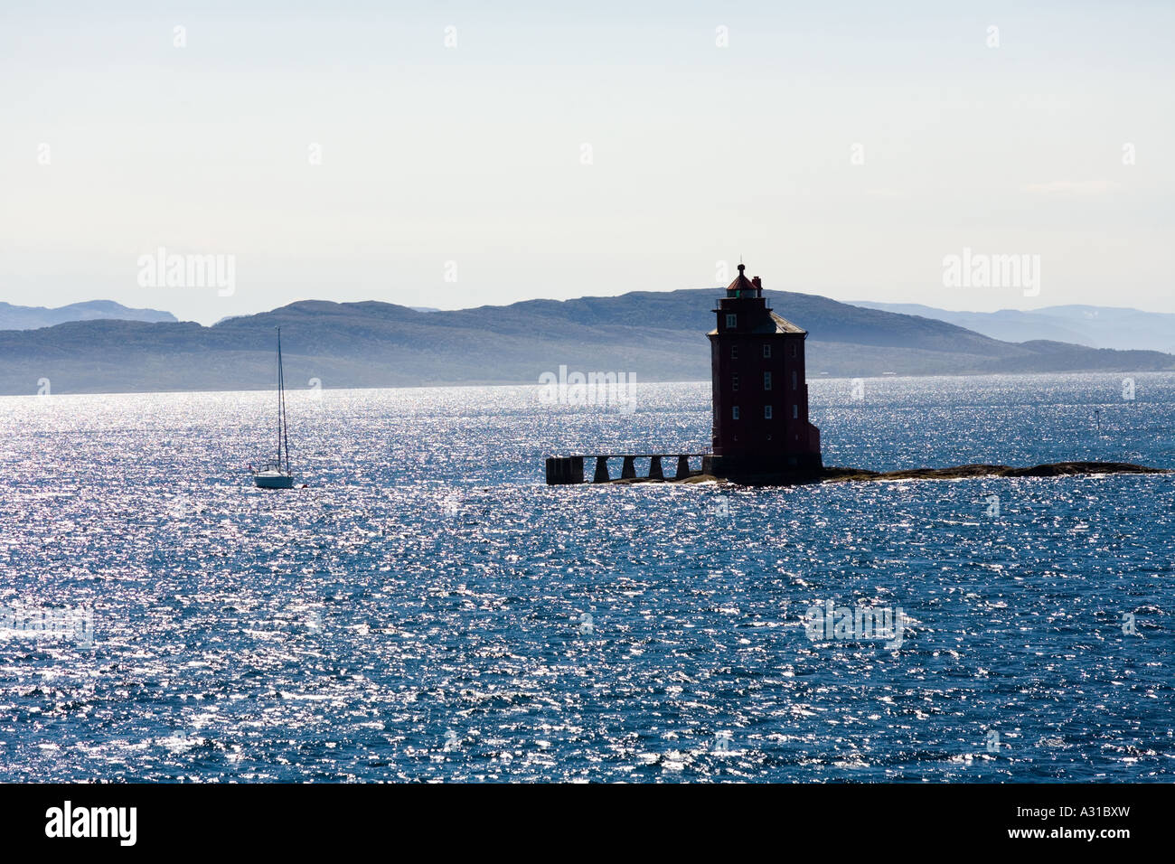 Ary Kjeungskjaer Leuchtturm NW de Trondheim Norvège Banque D'Images