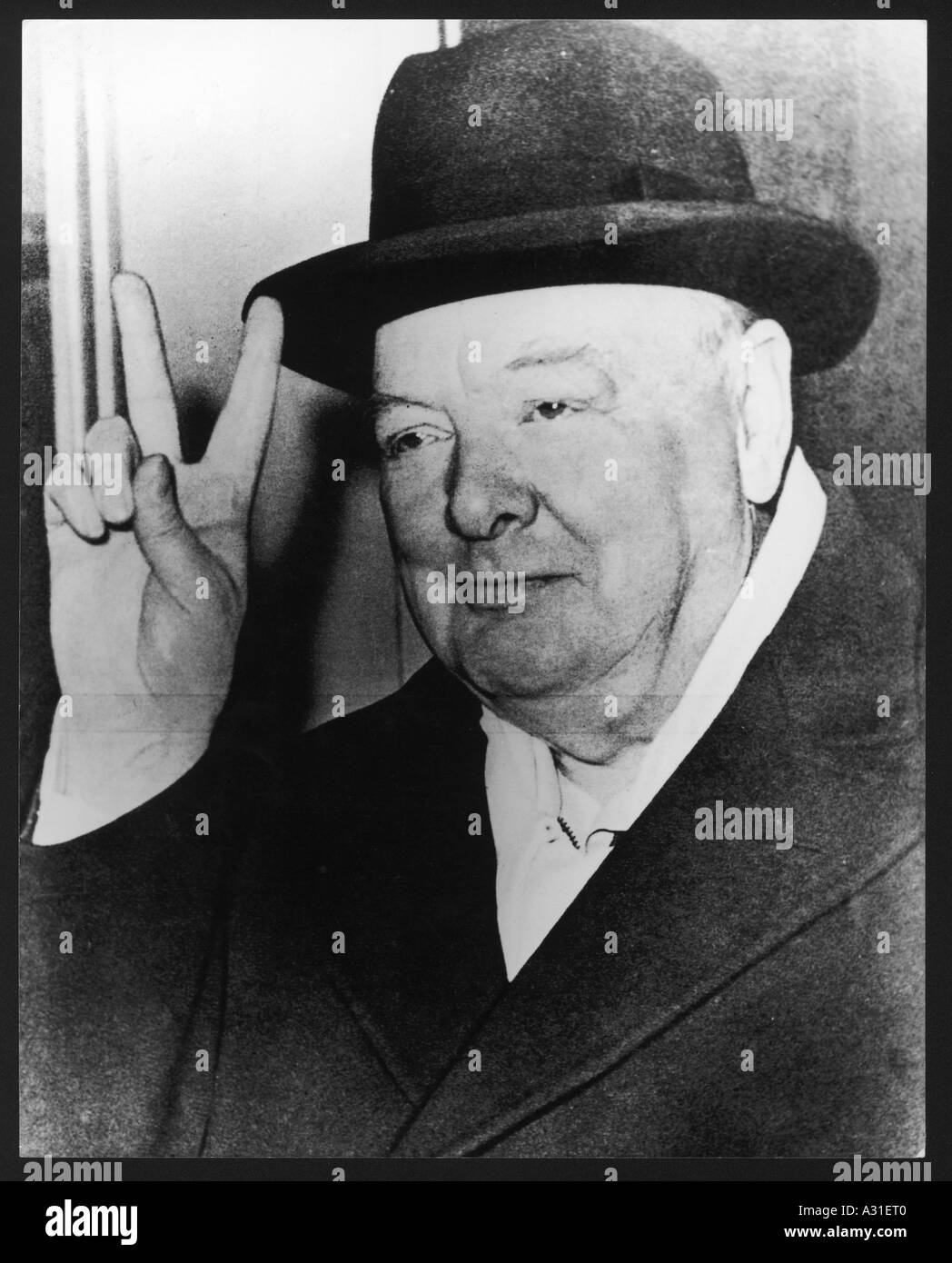 Churchill V Sign Hat Banque D'Images