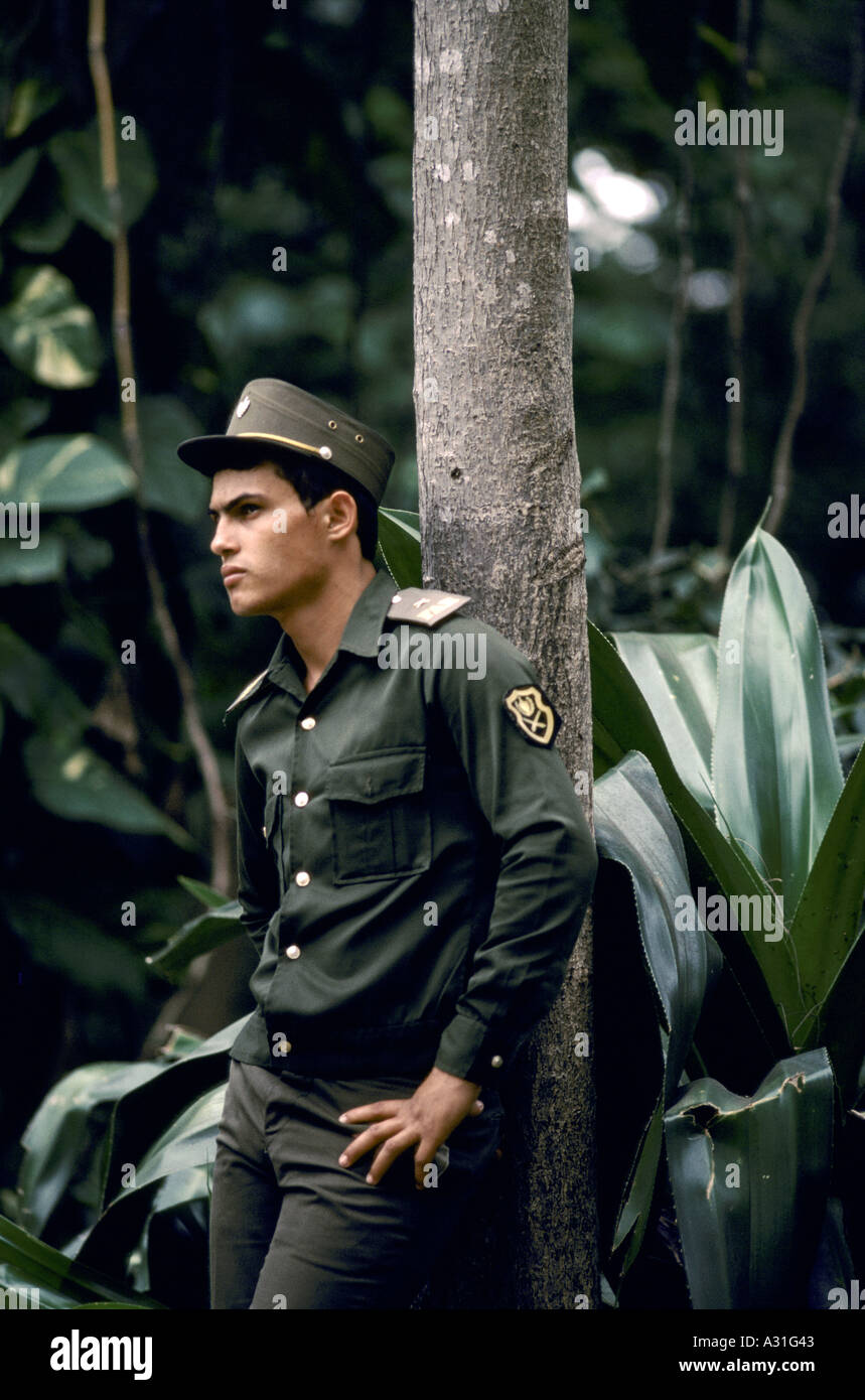 Portrait d'un soldat de l'armée américaine à La Havane, Cuba Banque D'Images