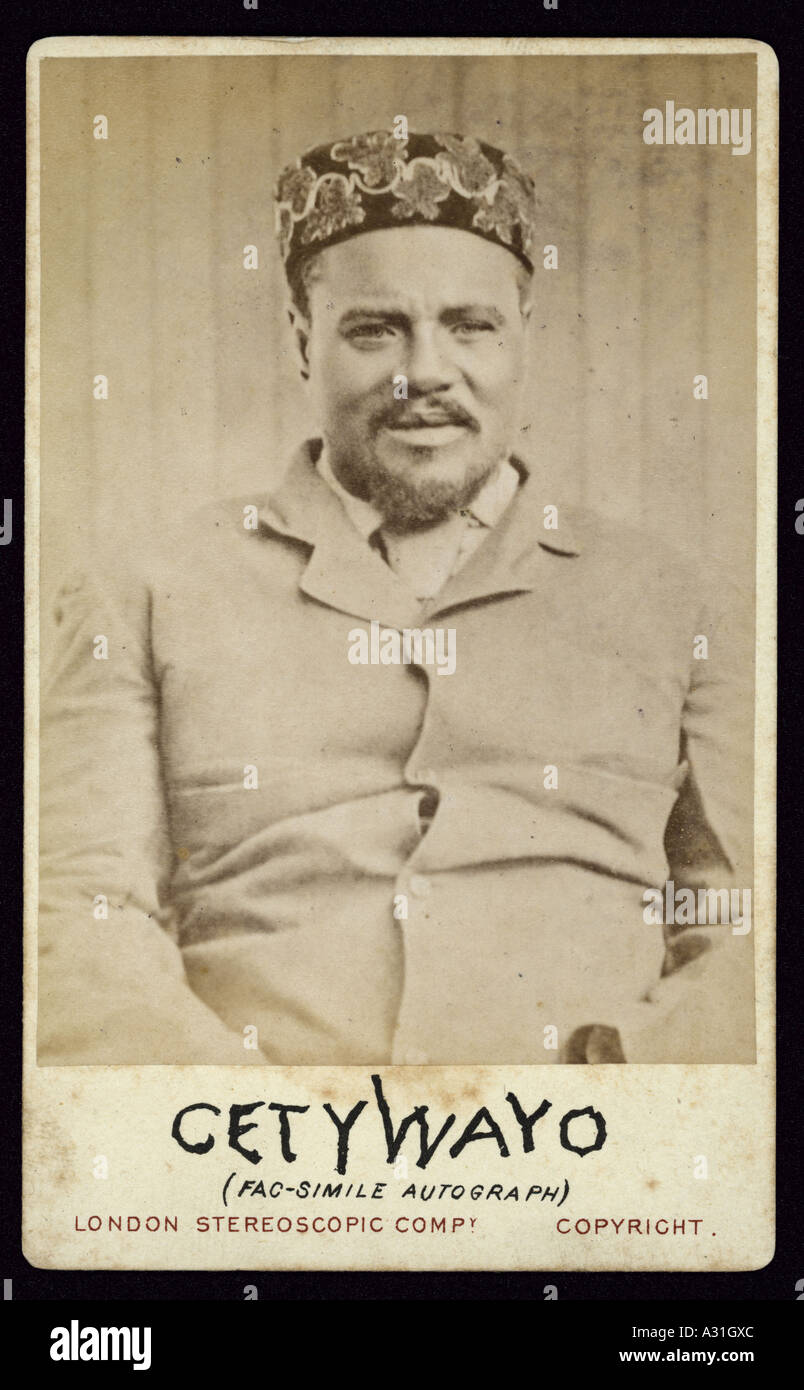 Zoulou Cetewayo Cdv stéréo Banque D'Images