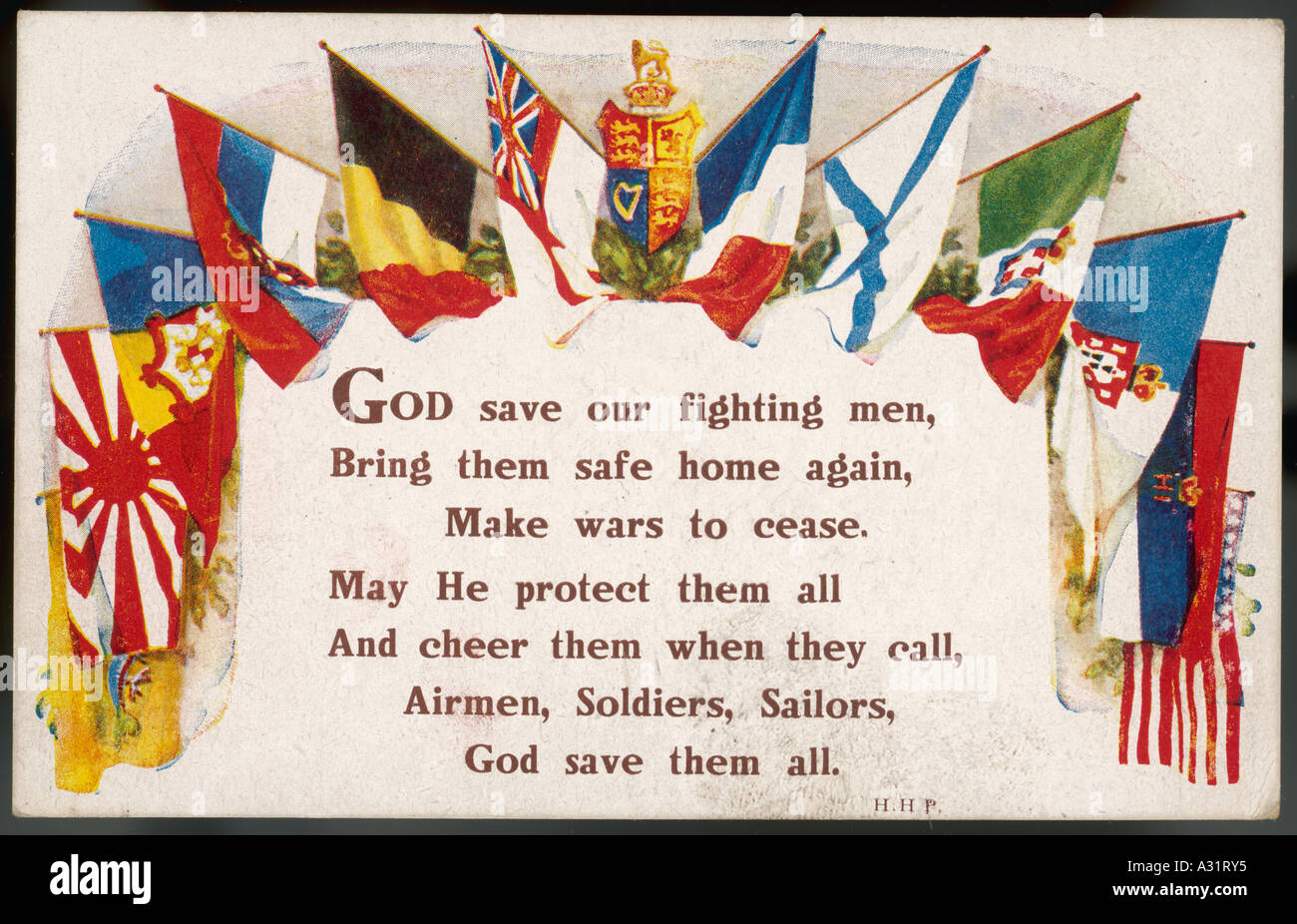 Carte postale ww1 La Prière Banque D'Images