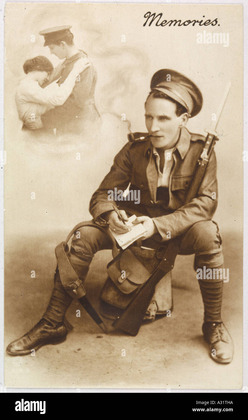 Ww1 souvenirs Carte Postale Banque D'Images