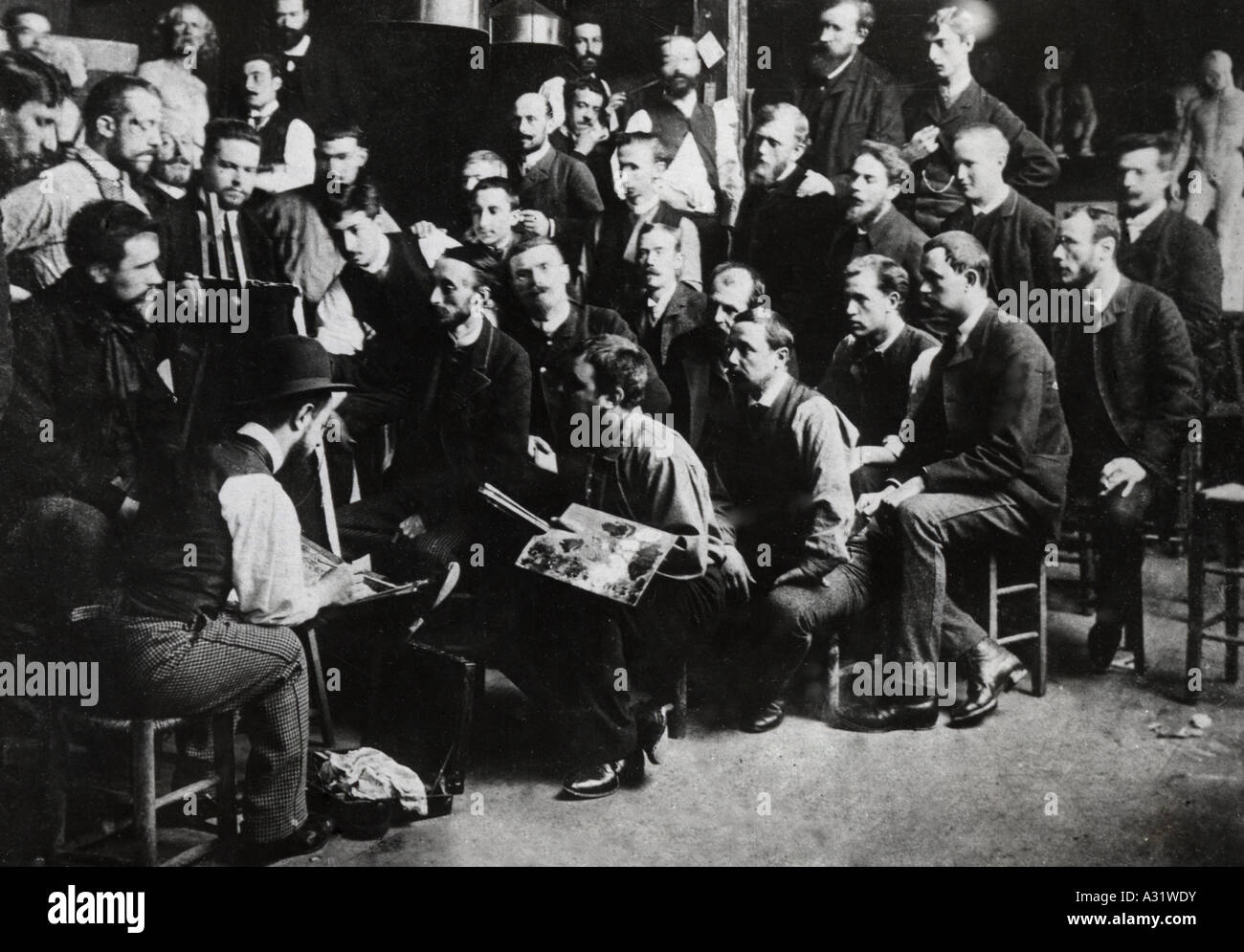 HENRI TOULOUSE-LAUTREC peintre français 1864 à 1901 en donnant une classe d'art Banque D'Images