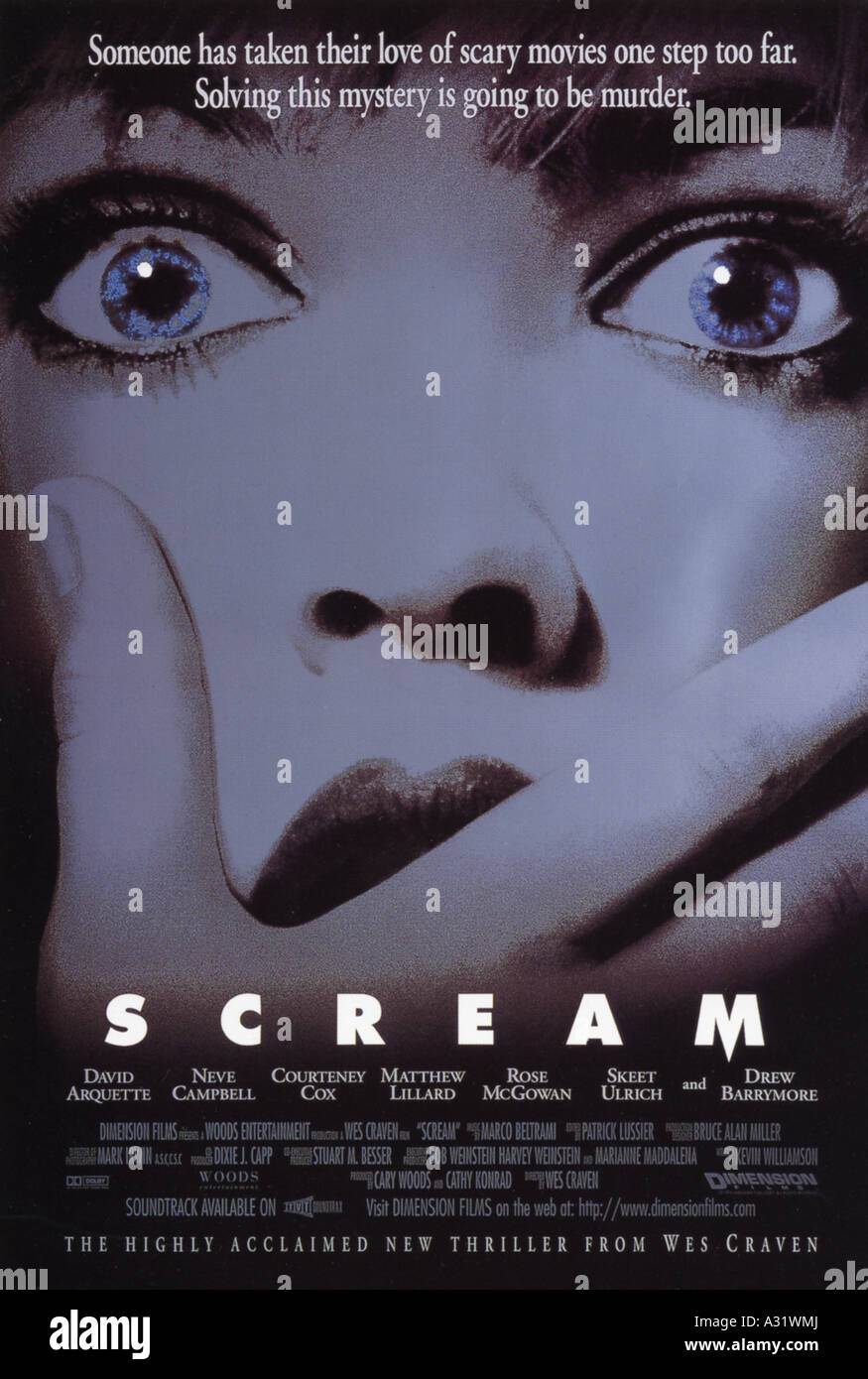 Pour l'affiche de SCREAM 1996 Buena Vista/film Miramax Banque D'Images