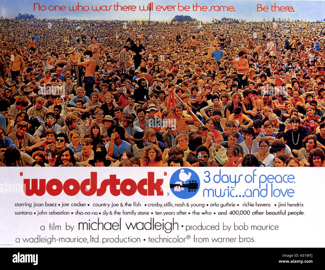 Pour L Affiche De Woodstock 970 Warner Film Documentaire Photo Stock Alamy