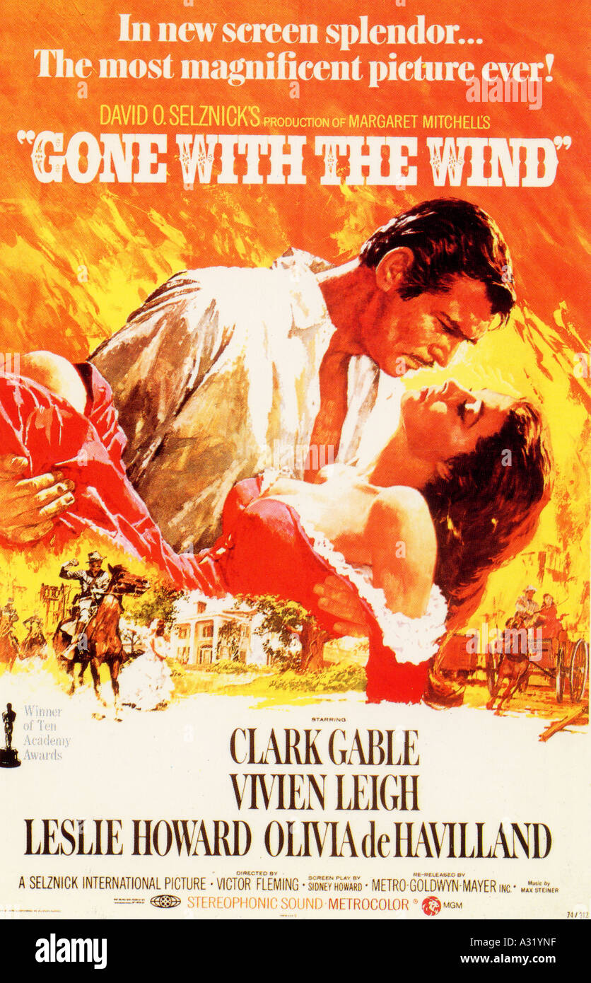 Autant en emporte le vent l'affiche pour la MGM film classique 1939 Banque D'Images
