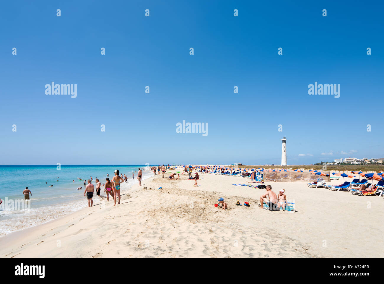 Plage de Playa Del Matorral, Jandia (Morro Jable), Fuerteventura, Îles Canaries, Espagne Banque D'Images