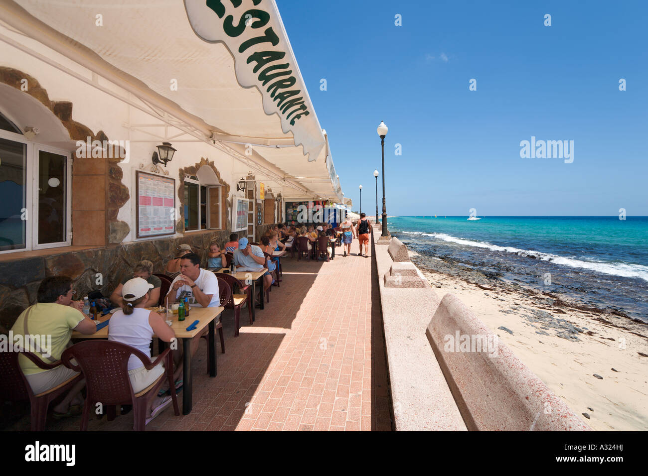 Restaurant en bord de mer dans la vieille ville, Jandia (Morro Jable), Fuerteventura, Îles Canaries, Espagne Banque D'Images