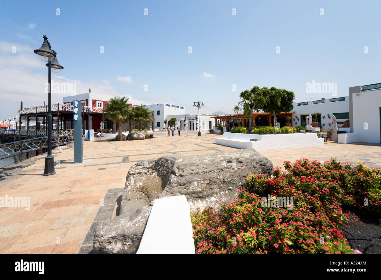 Place principale, Marina, Marina Rubicon, Playa Blanca, Lanzarote, îles Canaries, Espagne Banque D'Images