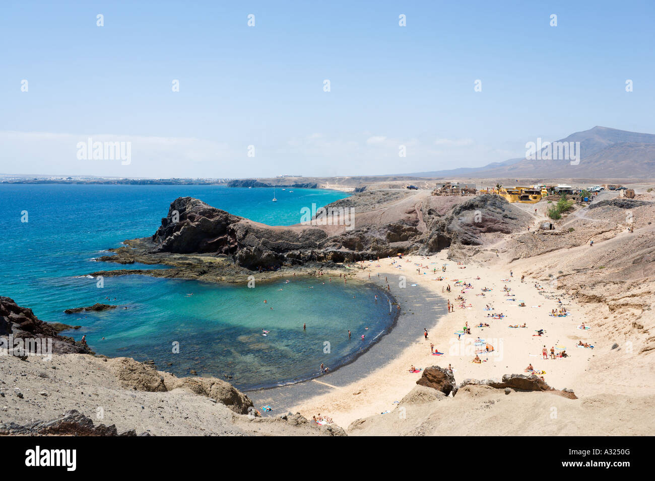 Playa de Papagayo, près de Playa Blanca, Lanzarote, îles Canaries, Espagne Banque D'Images