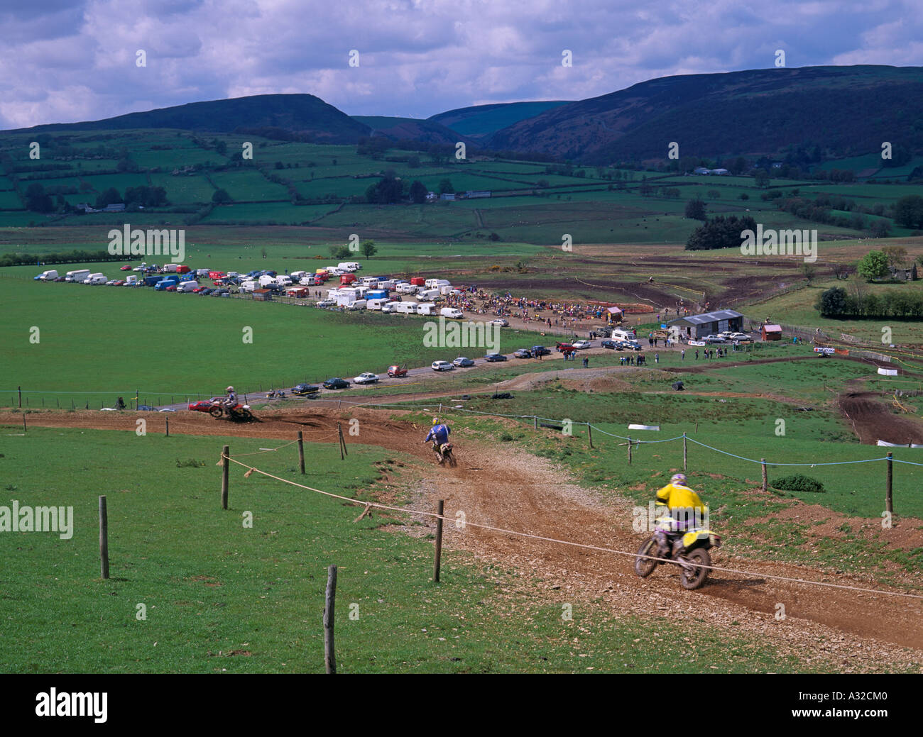 Sentier VTT RÉUNION X Pays de Galles Powys UK Banque D'Images