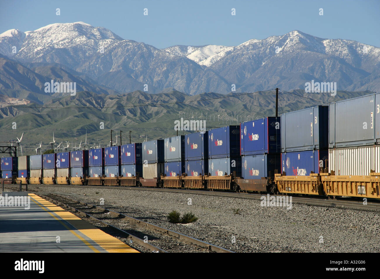 Train Intermodal Amérique du Palm Springs USA Banque D'Images