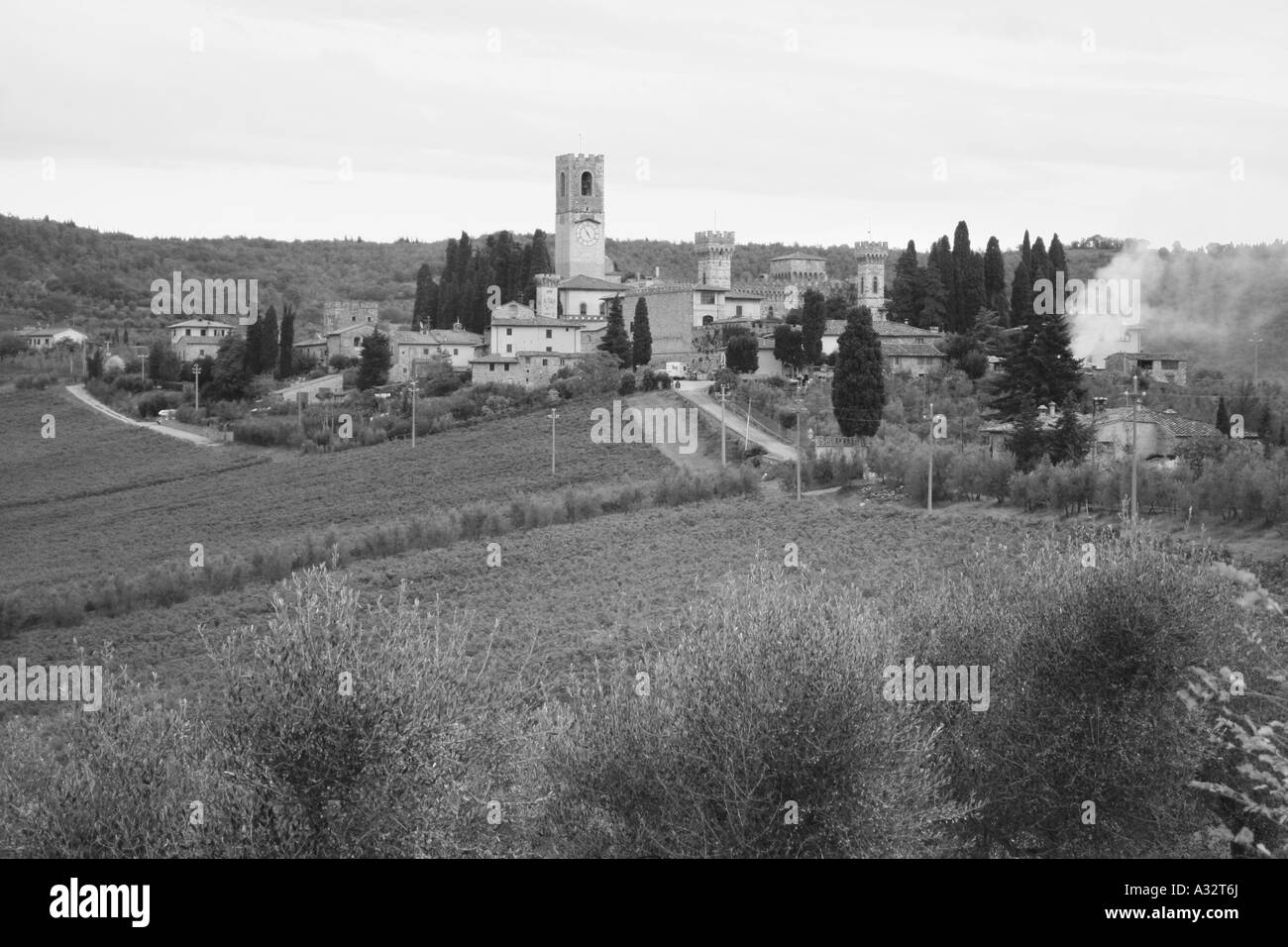 Un village de la région toscane de l'Italie. Banque D'Images
