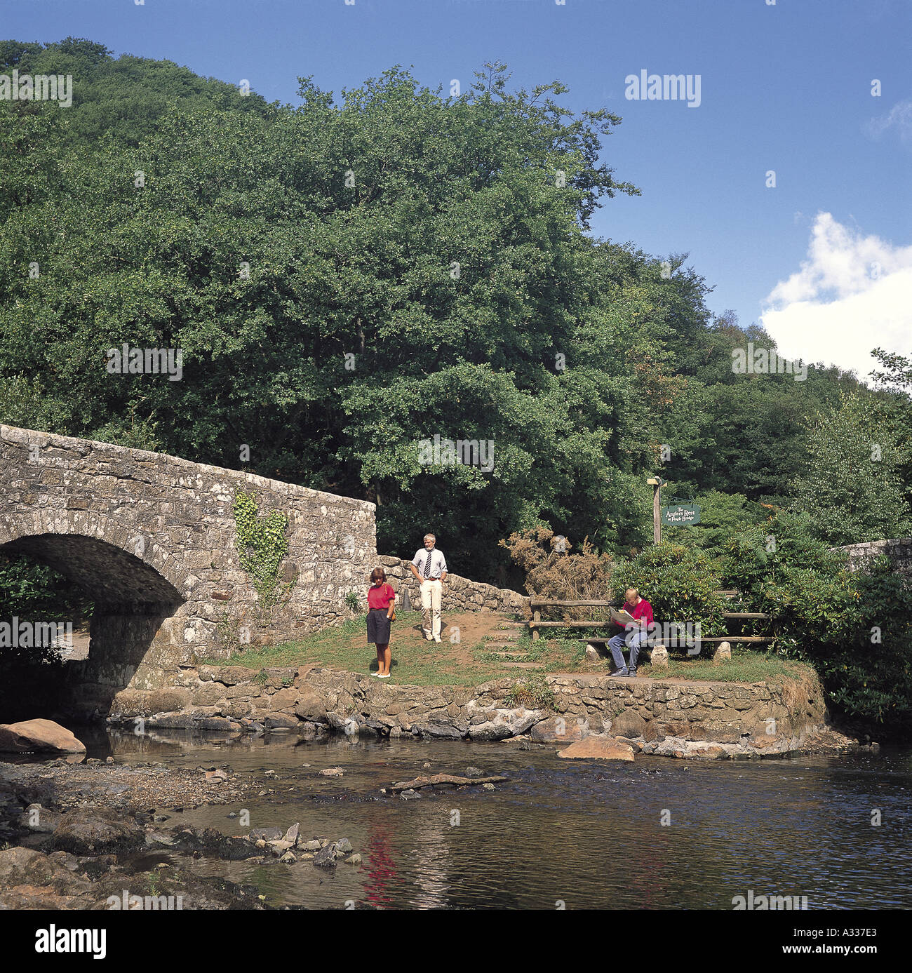 Fingle Bridge Banque D'Images