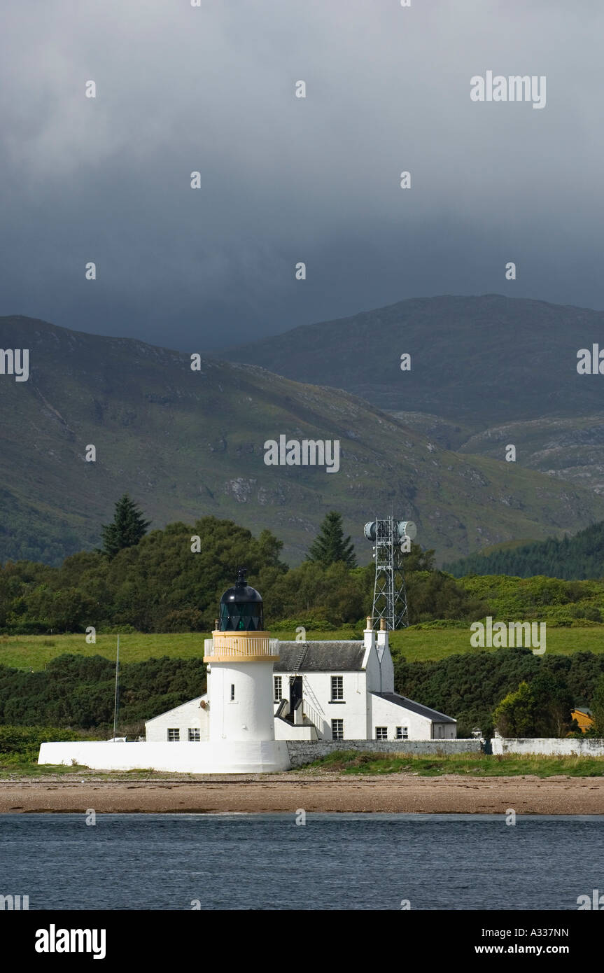 Tempête sur la rupture d'Ardgour Corran phare sur le Loch Linnhe Corran Ecosse Île d'Ardgour Banque D'Images