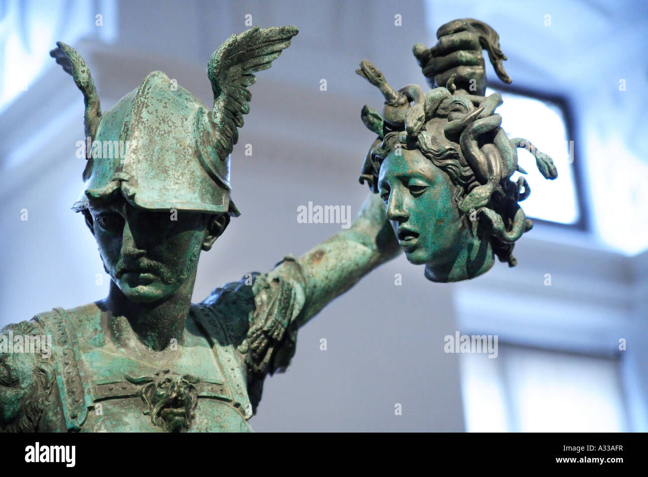 Persée tenant la tête de Méduse, 'Residence Museum' Munich Banque D'Images