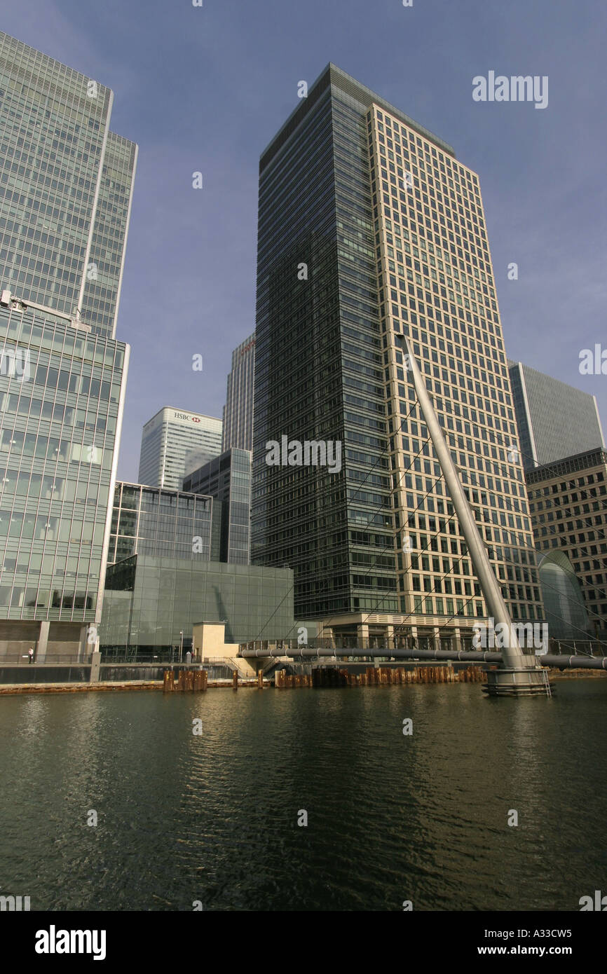 Dans l'architecture de Canary Wharf London Docklands Banque D'Images