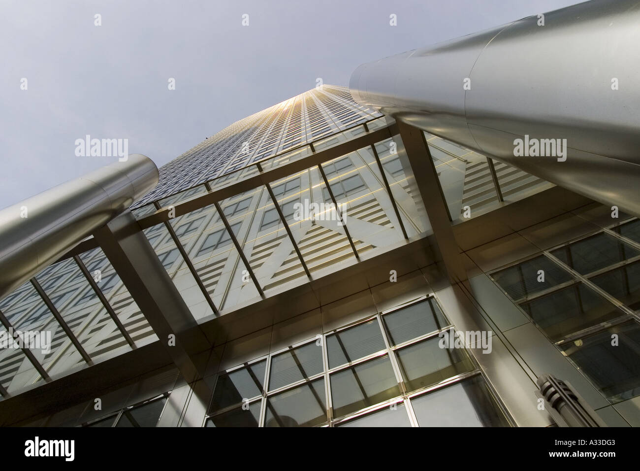 Dans l'architecture de Canary Wharf London Docklands Banque D'Images